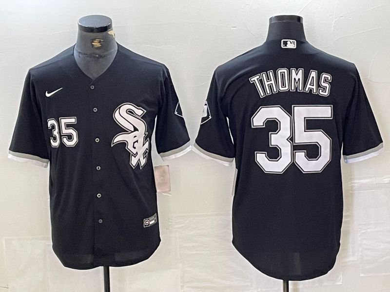 Men Chicago White Sox 35 Thomas Black 2024 Nike Game MLB Jersey style 1